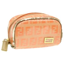 Fendi-FENDI Zucchino Canvas Tasche Emaille Orange Auth am187b-Orange