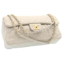 Chanel-CHANEL Lamb Skin Matelasse lined Chain Shoulder Bag Gray CC Auth am1097g-Grey