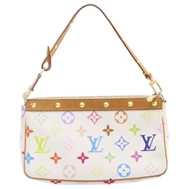 Louis Vuitton-LOUIS VUITTON Multicolor Pochette Accessoires Pouch White M92649 LV Auth am1214g-White