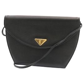 Saint Laurent-SAINT LAURENT Shoulder Bag Leather Black Auth am1347S-Black