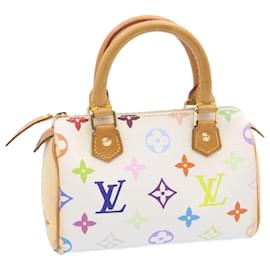 Louis Vuitton-LOUIS VUITTON Monogram Multicolor Mini Speedy Hand Bag White M92645 Auth am1710g-White