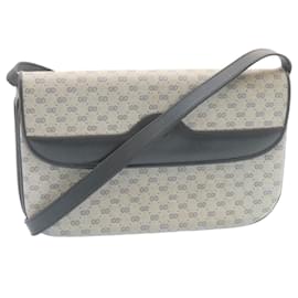 Gucci-GUCCI Micro GG Canvas Shoulder Bag Navy Auth am1865g-Navy blue