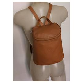 Longchamp-Longchamp leather backpack bag-Beige