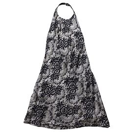 Irene Van Ryb Kleid mit Neckholder-Top Schwarz Grau