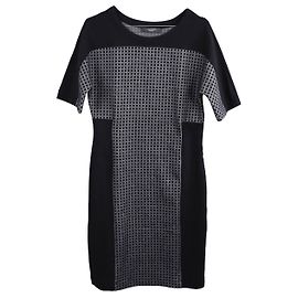 Weekend Max Mara Vestido sudadera cuadros Negro Gris Gris antracita