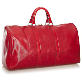 Louis Vuitton-Louis Vuitton Red Epi Keepall 50-Red