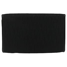 Christian Dior-Christian Dior Trotter Canvas Chain Shoulder Bag Black Auth am2539g-Black