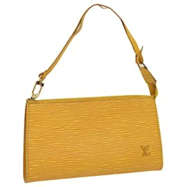 Louis Vuitton-LOUIS VUITTON Epi Pochette Acessórios Bolsa Amarelo M52989 LV Auth am2512g-Amarelo