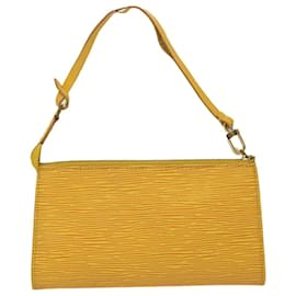 Louis Vuitton-LOUIS VUITTON Epi Pochette Acessórios Bolsa Amarelo M52989 LV Auth am2512g-Amarelo