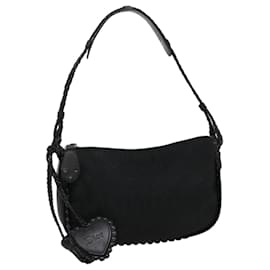 Christian Dior-Christian Dior Trotter Canvas Shoulder Bag Fringe Black Auth yk4856-Black