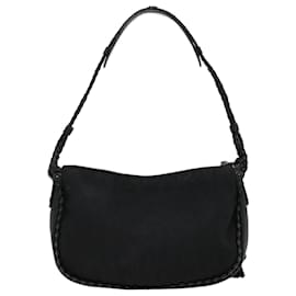 Christian Dior-Christian Dior Trotter Canvas Shoulder Bag Fringe Black Auth yk4856-Black