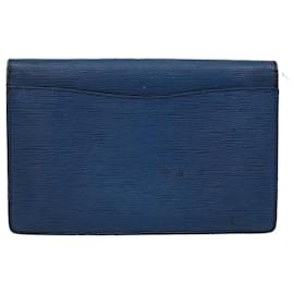 Louis Vuitton-LOUIS VUITTON Epi Montaigne 27 Clutch Bag Blue M52655 LV Auth 31104-Blue