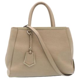 Bolsa FENDI Couro 2way Bolsa de ombro cinza Auth am2118g Marrom