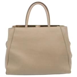 Fendi-FENDI Hand Bag Leather 2way Shoulder Bag Gray Auth am2118g-Grey