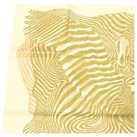 Hermès-HERMÈS CARRÉ 90 Dimitri.R Foulard ""ONDE DE CHIC"" Zebra Soie Vert Auth am2045g-Blanc,Vert