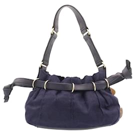 Céline-CELINE Shoulder Bag Navy Auth am2075g-Navy blue