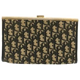 Christian Dior-Christian Dior Trotter Canvas Clutch Navy Brown Auth am2213G-Braun,Marineblau