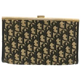Christian Dior-Christian Dior Trotter Canvas Clutch Bag Navy Brown Auth am2213g-Brown,Navy blue
