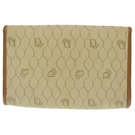 Christian Dior-Christian Dior Honeycomb Chain Sac à bandoulière Toile Beige Auth am2250g-Beige