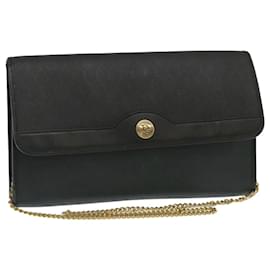 Christian Dior-Christian Dior Honeycomb Chain Shoulder Bag PVC Leather Black Auth am2257g-Black