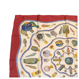 Hermès-HERMES CARRE 90 Scarf Silk Red Auth am2270g-Red