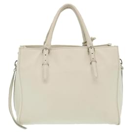 Balenciaga-balenciaga 2Way Shoulder Bag Hand Bag Leather White Auth am2305g-White