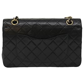 Chanel-CHANEL Classic Matelasse 25 Chain Flap Shoulder Bag Lamb Skin Black am2364ga-Black,Golden