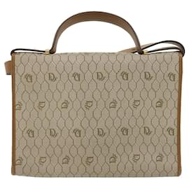 Christian Dior-Christian Dior Honeycomb Canvas Handtasche PVC-Leder 2Weg Beige Auth bin2383G-Beige