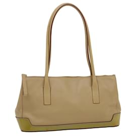 Prada-PRADA Hand Bag Leather Enamel Brown Auth am2386g-Brown