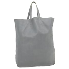Céline-CELINE Tote Bag Leather Gray Auth am2387g-Grey