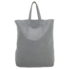 Céline-CELINE Tote Bag Leather Gray Auth am2387g-Grey