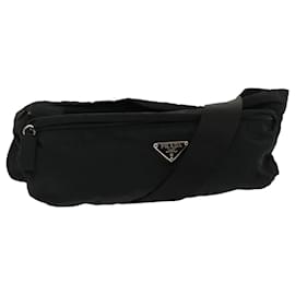 Prada-PRADA Waist Bag Pouch Nylon Black Auth am2400g-Black