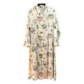 Christian Dior-*Christian Dior Shirt One Piece Flower Motif White-White