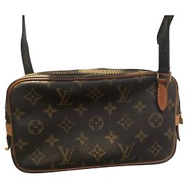 Louis Vuitton - Monogram Pochette - Marly Bandoulière Marron Beige Bijouterie dorée