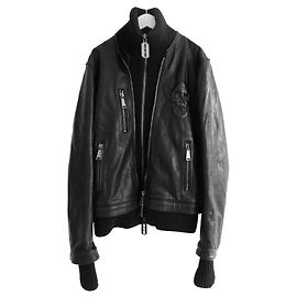 Philipp Plein Embossed Skul Layered Leather Jacket Black