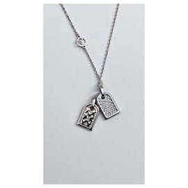 Louis Vuitton-Nanogram Vuitton necklace-Silver hardware,Gold hardware