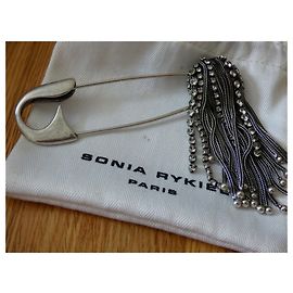 Broche Vintage Sonia Rykiel – À Strass, Argentée – Occasion – Accessoire De Mode Rétro