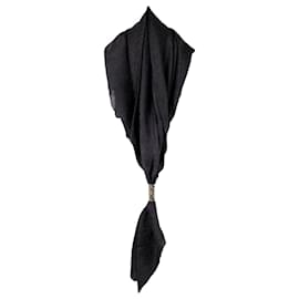 The Kooples Sciarpa in seta gioiello nera Nero Argento