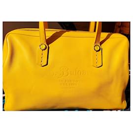 Bulgari-Bulgari Boston bag in yellow leather, Rare item, collection-Yellow