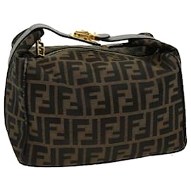 Fendi-FENDI Zucca Canvas Sac à Main Marron Auth am2730g-Marron