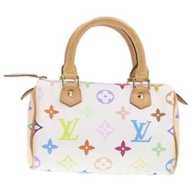 Louis Vuitton-LOUIS VUITTON Monogram Multicolor Mini Speedy Hand Bag White M92645 Auth am548g-White