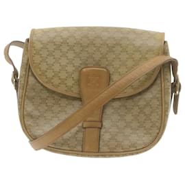 Céline-CELINE Macadam Canvas Shoulder Bag Beige PVC Leather Auth am612g-Beige