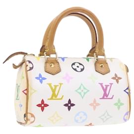 Louis Vuitton-LOUIS VUITTON Monogram Multicolor Mini Speedy Hand Bag White M92645 Auth am648g-White