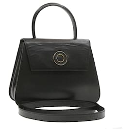 Céline-CELINE Hand Bag Leather 2way Black Auth am376g-Black