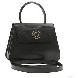 Céline CELINE Handtasche Leder 2Weg Schwarz Auth bin376G Schwarz