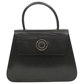 Céline-CELINE Bolso de Mano Piel 2manera Black Auth soy376sol-Negro