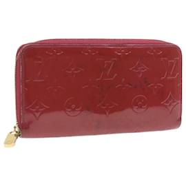 Louis Vuitton-LOUIS VUITTON Monogram Vernis Zippy Wallet Long Wallet Red M91597 LV Auth am422g-Red,Monogram