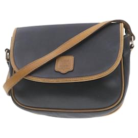 Céline-CELINE Shoulder Bag Leather Black Auth am425g-Black