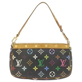 Louis Vuitton-Bolsa LOUIS VUITTON Multicolor Pochette Acessórios Preto M92648 LV Auth am715g-Preto