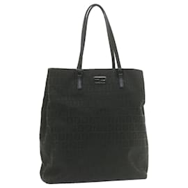 Fendi-FENDI Zucchino Canvas Tote Bag Black Auth am995g-Black